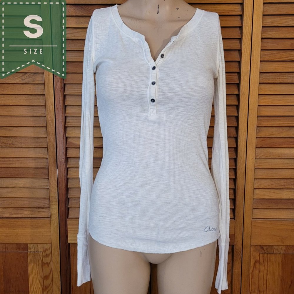 Cream Henley Long Sleeve